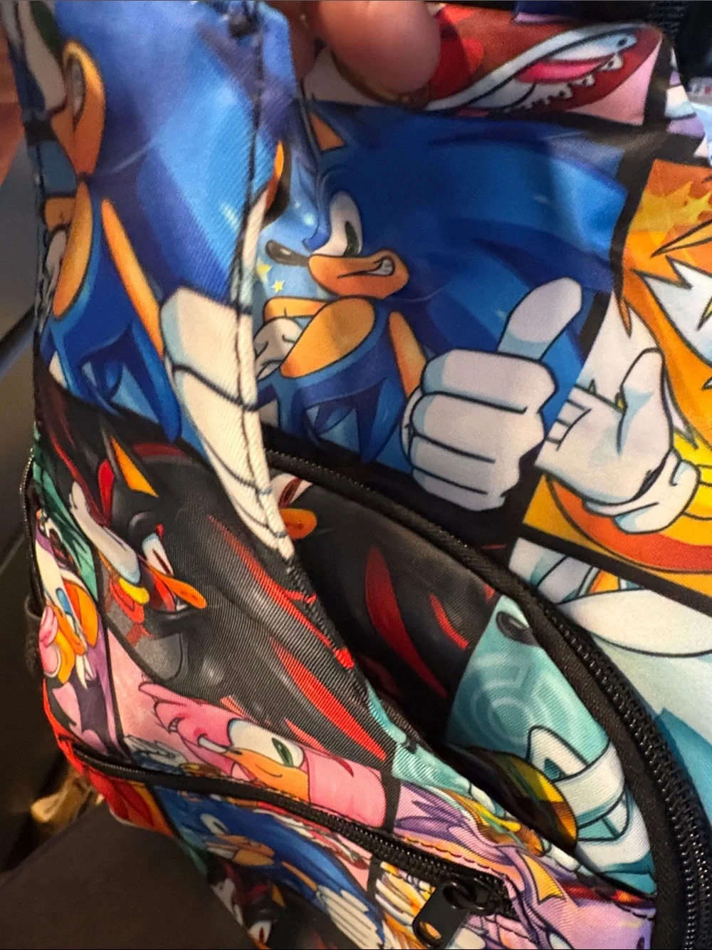 Multicolor Sonic Characters Kids Sling Backpack - Unbranded
